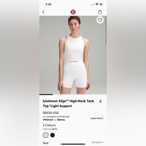 Lululemon crop top